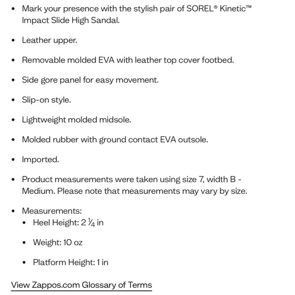 Sorel kinetic impact slide high sandal size 6 NWB - Picture 4 of 4